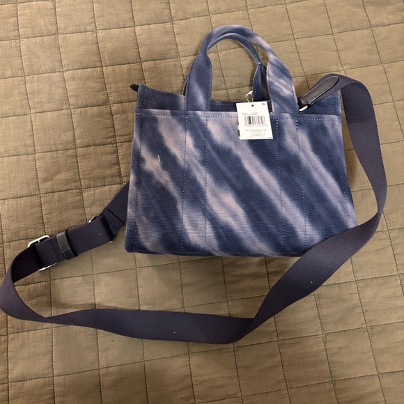 Authentic Coach Tie Dye Midnight Navy Denim Cargo Tote 26 NWT - Picture 3 of 8